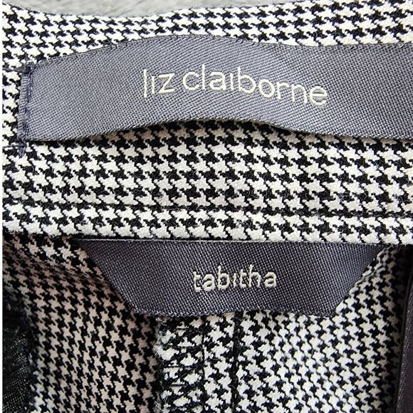 Liz Claiborne Pants Womens 10 Black White Houndstooth Tabitha High Rise Straight - Picture 7 of 15